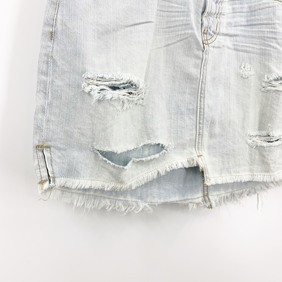 One Teaspoon Brando 2020 Light Wash Distressed Denim Mini Skirt Sz 29 - Picture 5 of 16